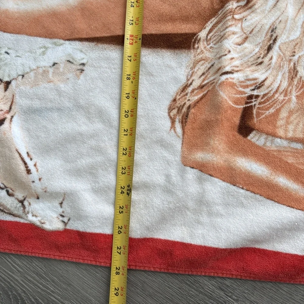 Vintage Maiden Sunshine Corp 100% Cotton Beach Towel Hot Blonde Girl Alligator
